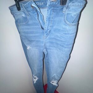American Eagle Outfitters Light Blue Ripped Skinny Jeans